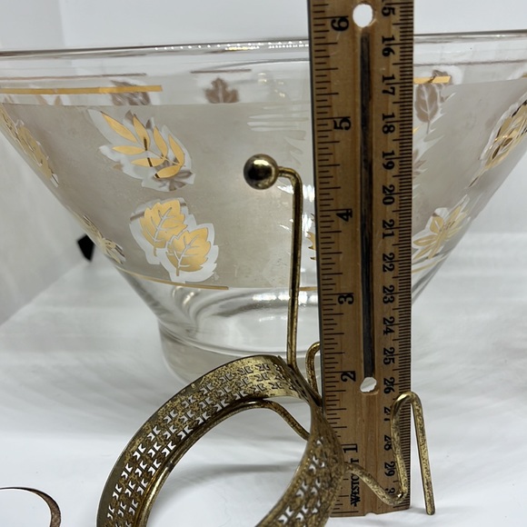 Dining Vintage Libbey Golden Foliage Chip And Dip Set Poshmark